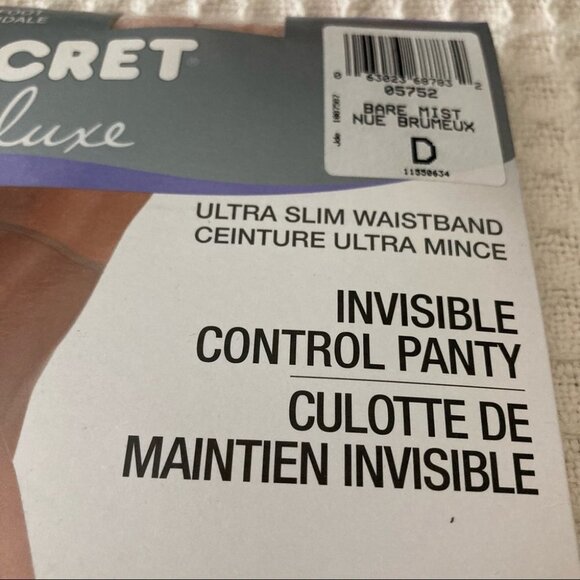 SECRET DELUXE Sz D Invisble Control Panty Ultra Slim Waistband Pantyhose - Picture 5 of 7
